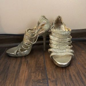 Sparkly Gold High Heels.